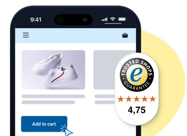 Znak jakości Trusted Shops na urządzeniu mobilnym