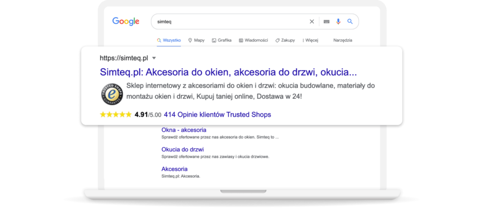 przykład działania wtyczki Trusted Shops